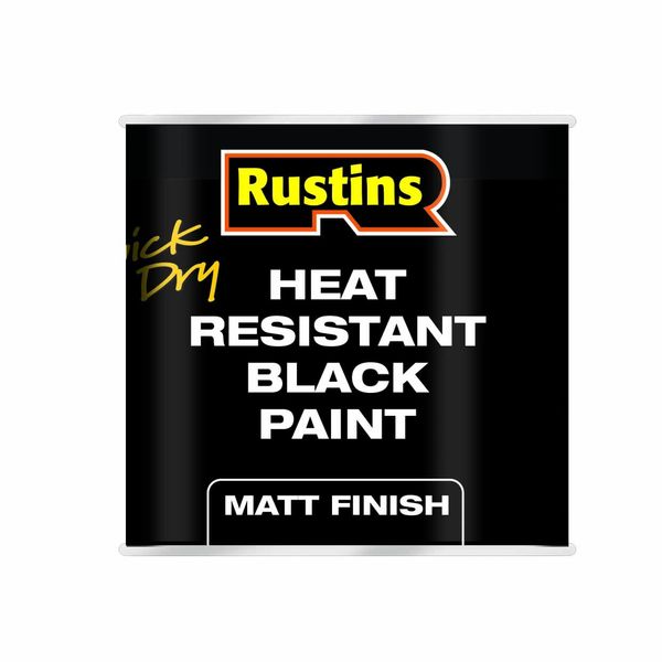 RUSTINS Heat Resistant Paint - Black 250ml