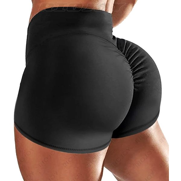 RIOJOY Running Cycling Legging Shorts for Women High Waisted Gym Sports Shorts Girls Booty Seamless Biker Bicycle Shorts Ladies Scrunch Butt Lifting Workout Pole Dance Exercise Shorts Yoga Hot Pants