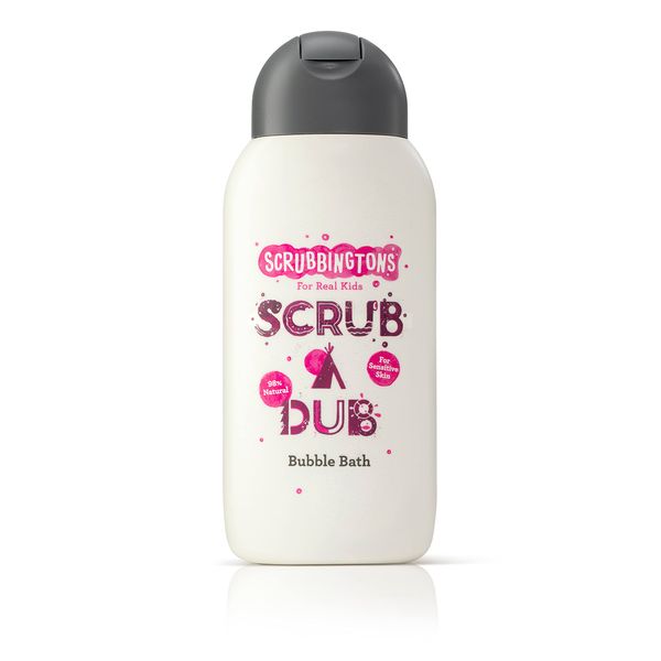 Scrubbingtons Scrub A Dub Bubble Bath For Kids, Cotton Soft Bath Foam for Kids, Childrens Bath Bubbles with Cotton Extract and Aloe Vera, Suitable for Sensitive Skin 1 x 250ml