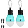 2PC Rechargeable Camping Light Tent Lantern Hanging Tent Light Bulb 3 Light Mode