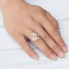 Philip Jones Silver Plated Leaf Ring Created with Zircondia® Crystals