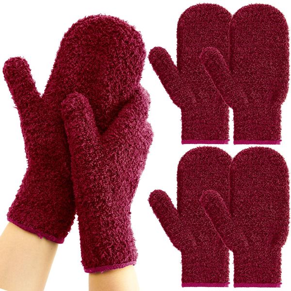 Teenyyou 2 Pairs Pool and Spa Cleaning Mitt Spa Scrubbing Mitt Pool Cleaning Gloves Pool Cleaning Mitt for Swimming Pool Hot Tub Scrubbing Care (Red)