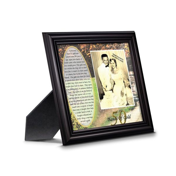 Bands of Gold, 50th Wedding Golden Anniversary Gift Picture Frame, 6779B