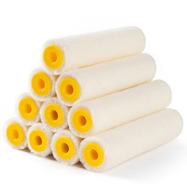 Paint Roller, 4 Inch Paint Roller Wool Blend, 10 Pack, 4mm Short Nap, Small P...