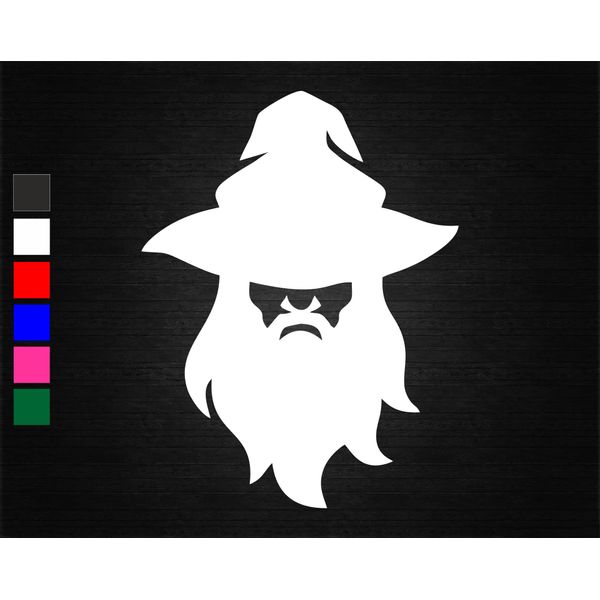 Wizard Head Vinyl Decal Sticker (20cm x 15.2cm, Black)