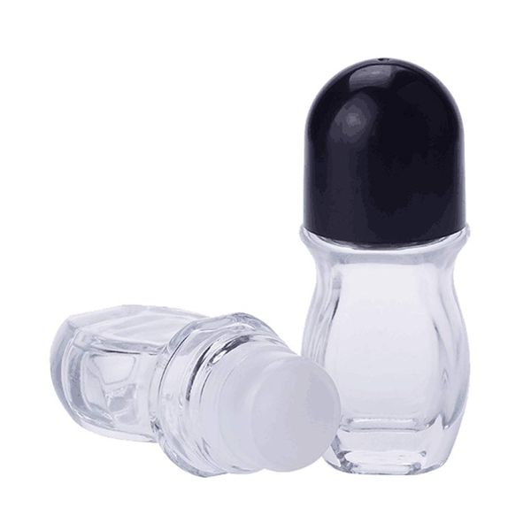 2Pcs 50ml Empty Refillable Transparent Roll-on Bottles with Plastic Roller Balls Portable Massage Oil Walk Bead Bottle Small Body Lotion Packing Bottle Traveling Sample Storage Container for Oil