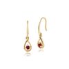 Gemondo 9ct Yellow Gold Round Ruby Pear Drop Earrings