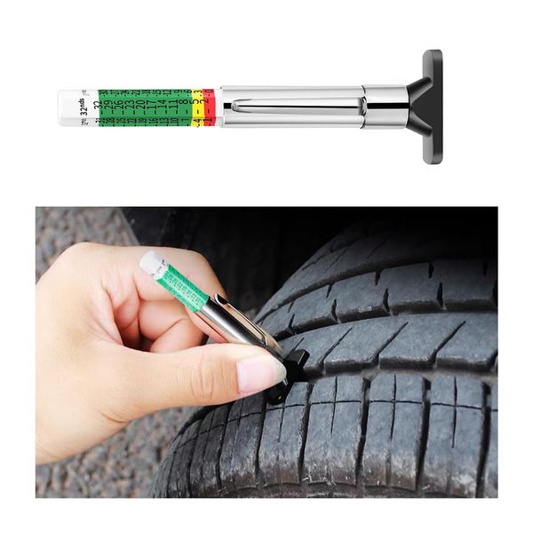 Augeny Car Tire Tread Depth Gauge, 32nds Accurate Smart Color Coded Tire Tread Depth Measurement Tool, Professional Vehicle Tire Thread Meter Tool for Car, Motorcycle, SUV