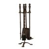 Dagan Five Piece Wrought Iron Stove Fireplace Tool Set, Bronze
