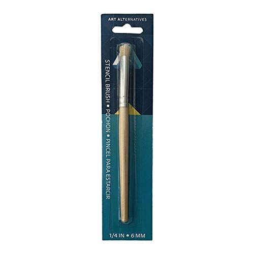 Stencil1 Smooth Natural Bristles Stencil Brush - Lightweight Ergonomic Handle Premium Quality Reusable Wooden Thick Stencil Brush - Best Stencil Painting Brush Available in Multi Sizes – 1/4 in
