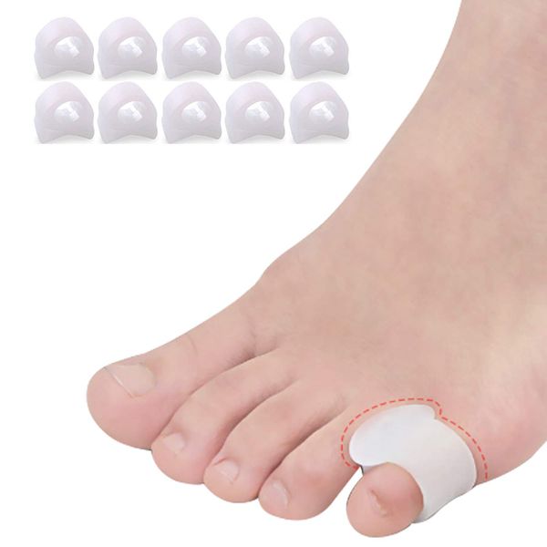 10 Pcs Pinky Toe Splint, Gel Toe Separators, Little Toe Straightener Hammer Toe for Men Women Walking, Running, Overlapping, Bunion Corrector and Bunion Relief