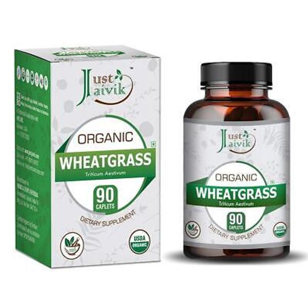 Just Jaivik Organic Wheat grass Tablets 750mg 90-Tablets