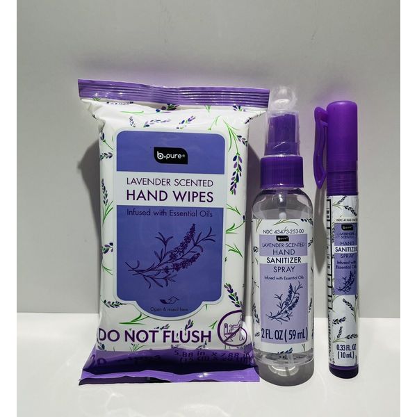 3 Piece Lavender Scented Hand Sanitizer.