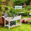 Raised Garden Bed Planter Box w/ 8 Grow Grids, Storage Shelf & Lockable Wheels