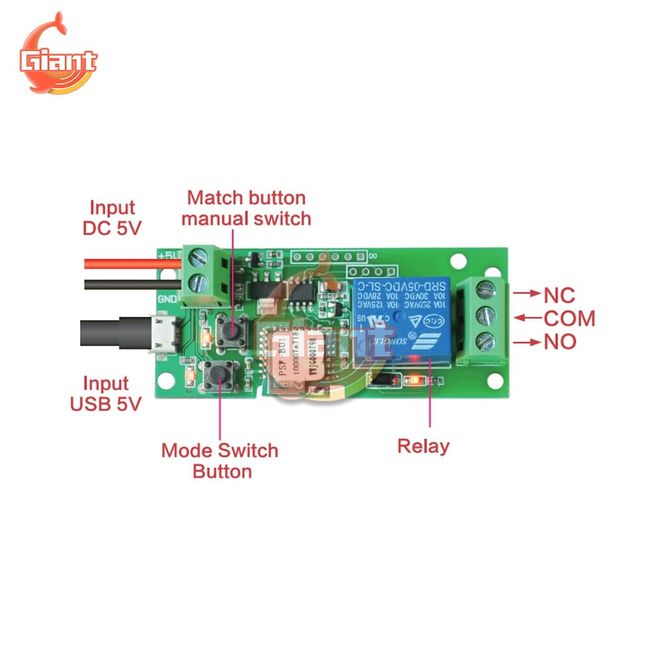 DC 12V Wifi Relay Module Wireless Relay Switch Jog Mode Low Power