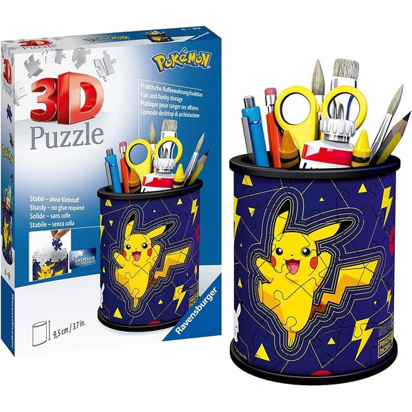 Ravensburger 3D Puzzle 11257 - Utensilo Pokémon Pikachu - 54 Teile - Stiftehalter für Pokémon Fans ab 6 Jahren, Schreibtisch-Organizer für Kinder, Pokémon Spielzeug, Pokémon Geschenk