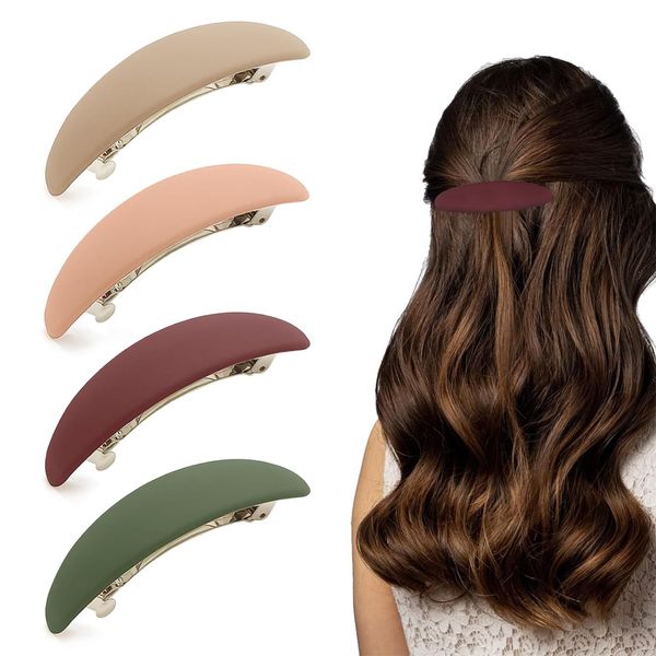 4 Stück Haarspangen Damen Dünnes Haar Mittel Haarspange Vintage Automatisch Hair Clip Set Automatisch Klassische Haarspangen für Frauen Mädchen Haarschmuck