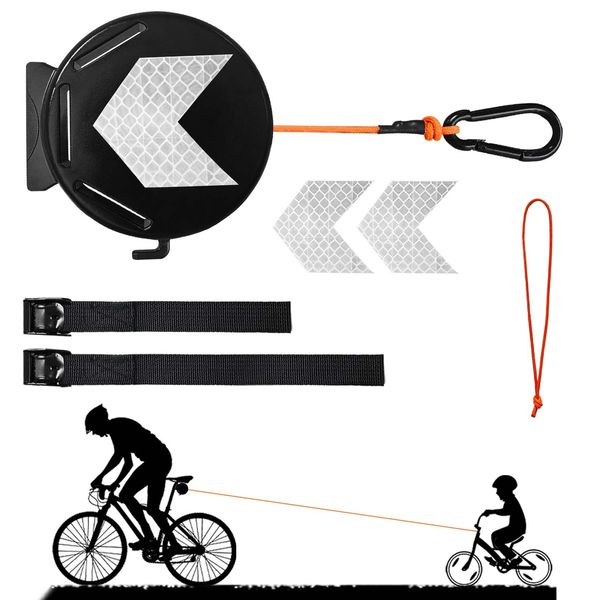 HahaGo Abschleppseil Fahrrad Kinder, 2m, Eltern-Kind-Fahrradtouren, Schwarz