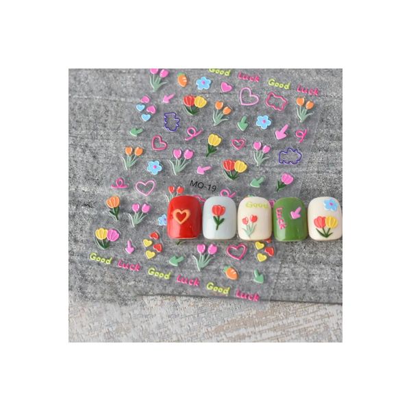 5D kabartmalı oje tırnak sticker nail art sticker