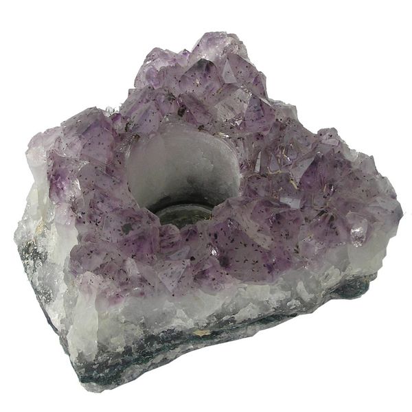 Large Amethyst Cluster Point T-Lite Holder - Amethyst Gifts