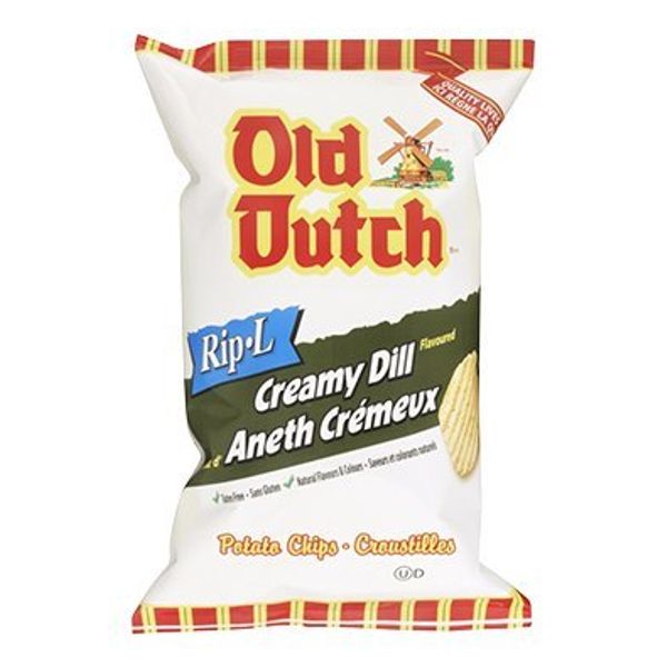 Old Dutch Creamy Dill Flavoured Rip-l Potato Chips 255g {Imported from Canada}