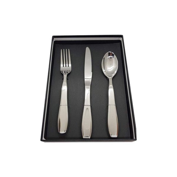 BunMo Weighted Utensils for Tremors and Parkinsons Patients - Heavy Weight Silverware Set of Knife, Fork and Spoon - Adaptive Eating Flatware (3 Pieces)