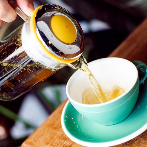 Brew Tea Company - Yellow Tea Pot - Glass Tea Pot for One - 400ml