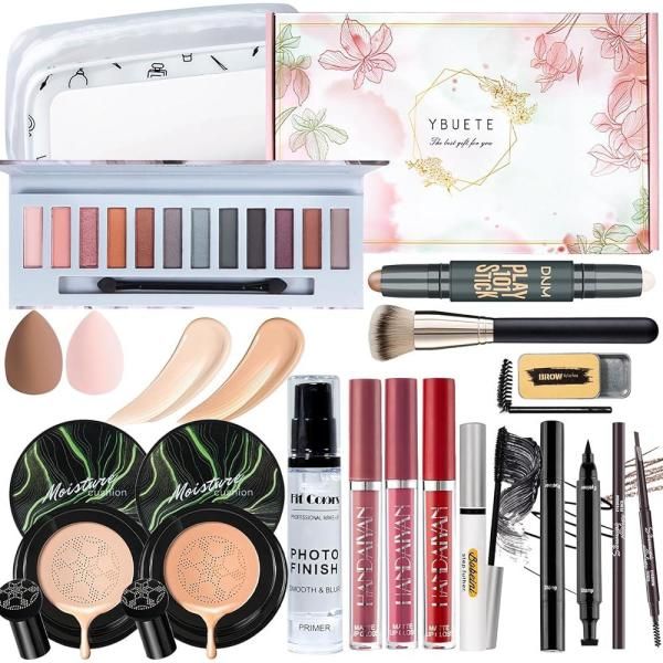 YBUETE Women Makeup Kit Set Gift for Teenage Girls Eyeshadow CC Cream Foundation Face Primer