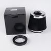 3" 3.5" 4" High Flow Inlet Dry Cold Air Intake Cone Replacement Black Air Filter