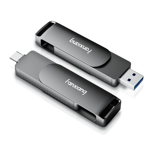 fanxiang 512GB Fast External SSD USB C Flash Drive Up to 2000MB/s USB3.2 Gen2, Dual USB Drive USB A Type-C, 2-in-1 USB Memory Stick Solid State Thumb Drive for iPhone/Android/Windows/MacPC/Laptops