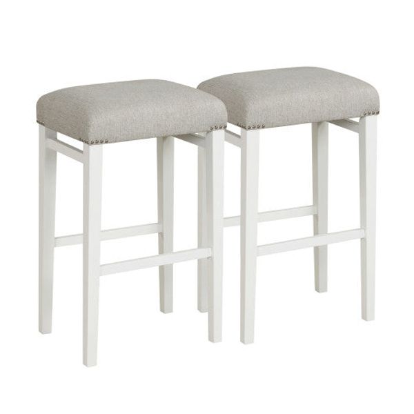 2 Pieces 24.5/29.5 Inch Backless Barstools with Padded Seat Cushions-29.5 inches