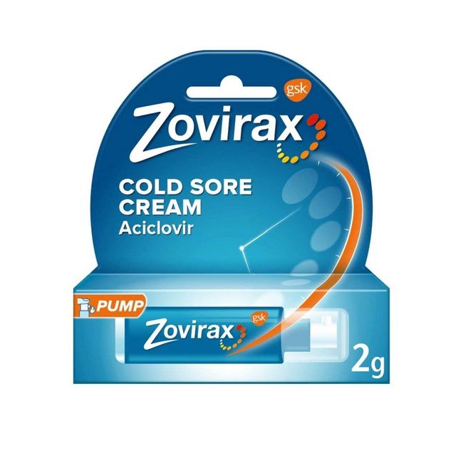 Zovirax Cold Sore Relief Treatment Cream Pump 5% - 2g Pump