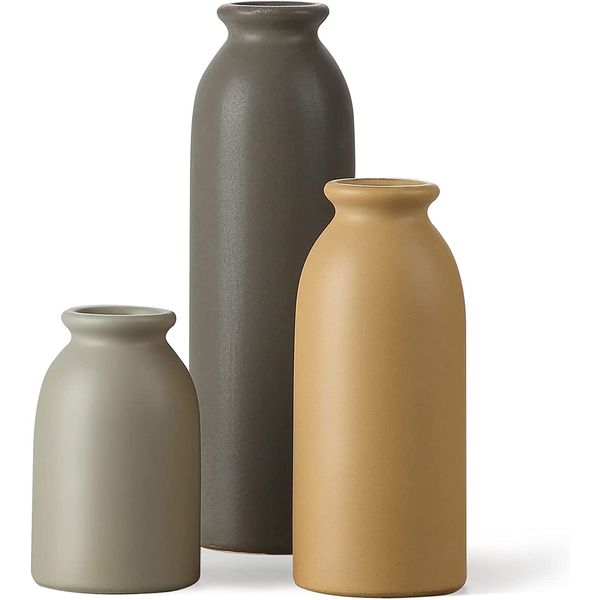 Ceramic Matte Vase Set Modern Minimalist Decor Living Room Tabletop Boho Decor