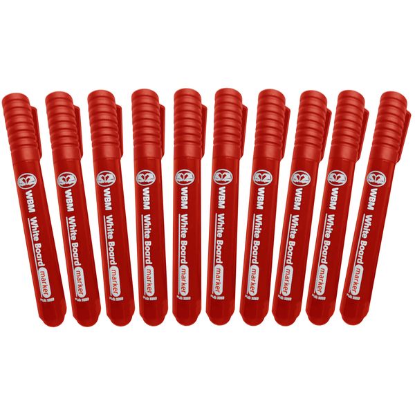 JMS we create smile Whiteboard Drywipe Bullet Tip Fast Drying Red Markers x 10 Pcs
