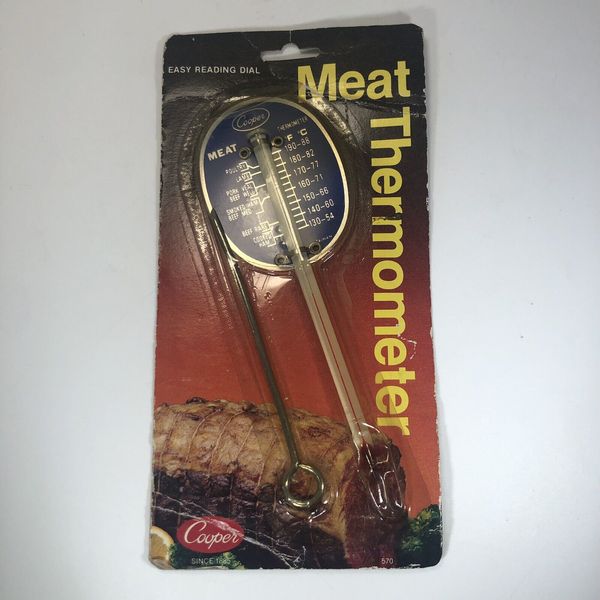 Vintage COOPER MEAT THERMOMETER W/ SKEWER - NEW OLD STOCK TAIWAN