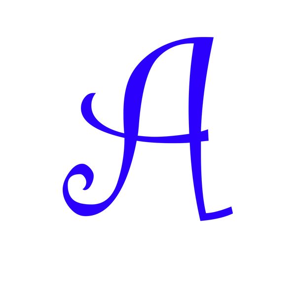 Eyecandy Decals A - Monogram Letter CURLZ 3" Tall 2 Pack Decal Sticker Purple