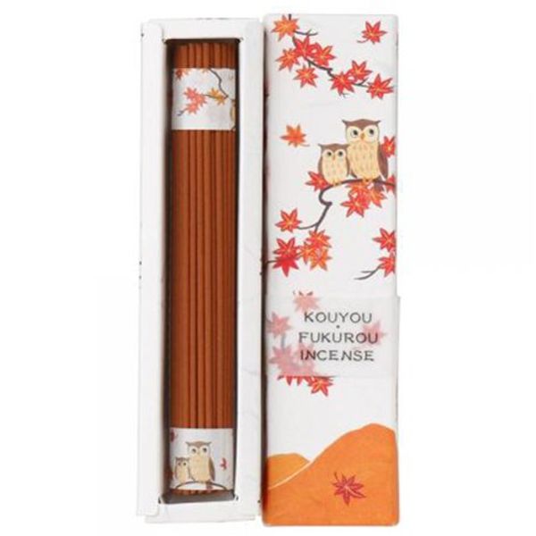 Kosaido Engimono Incense Sticks, Fall Foliage Owl, Pack of 50