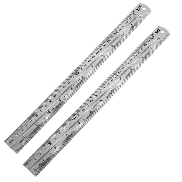 Stainless Steel Ruler Set, Flexible Metal Ruler 12 Inch. Ruler with inches and Centimeters, Metric Ruler 12 inch, Drawing Ruler, Flexible Ruler, Precision Measuring Metal Ruler Silver Pack of 2.…