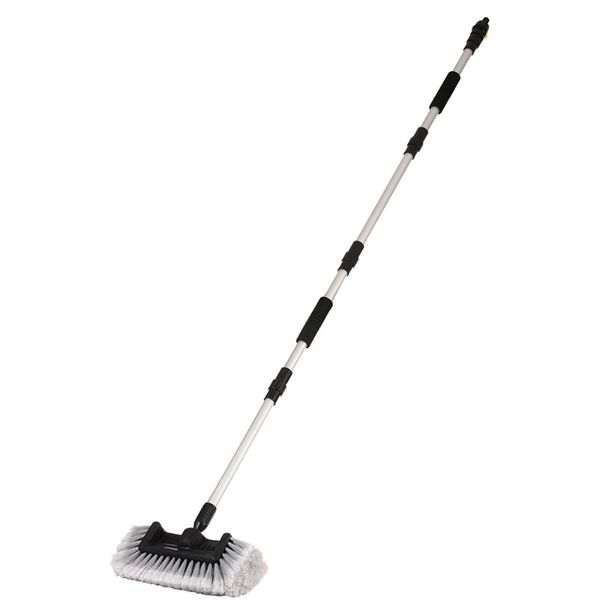 60” Extendable Flow Through Car Wash Brush Kit Long Handle Vehicle Cleaning Tool