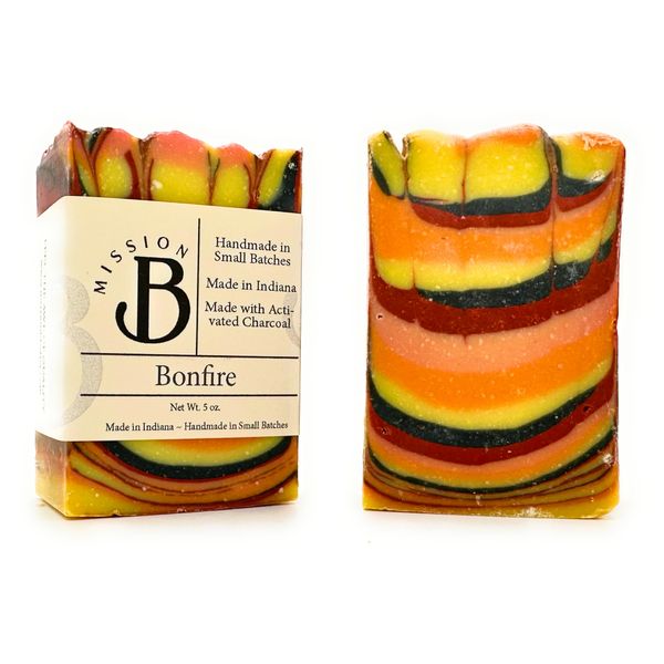 Mission B Handmade Rustic Bonfire Bar Soap; Deep Cleansing; Made for Men;