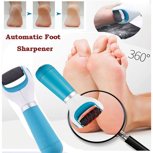 Generic Professional USB Charging Electric Foot Grinder Heel File Grinding  Exfoliator Pedicure Machine Foot Care Tool Remover Foot File-Blue-2-battery