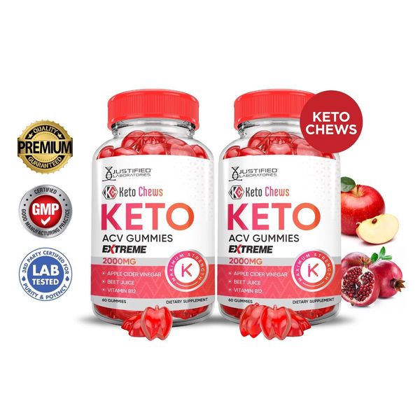 Keto Chews Extreme ACV Gummies 2000MG Apple Cider Vinegar 120 Gummys