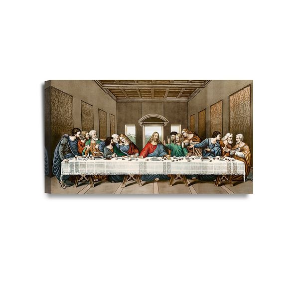 DECORARTS -The Last Supper, Leonardo da Vinci Classic Art Reproductions. Giclee Canvas Prints Wall Art for Home Decor 32x18x1.5