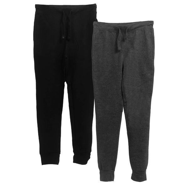 BROOKLYN VERTICAL 2-Pack Boys French Terry Joggers Pant|Soft Comfortable Cotton,Drawstring Pull,Pockets| Small-XL (as1, Numeric, Numeric_7, Numeric_8, Pack B, 7/8)