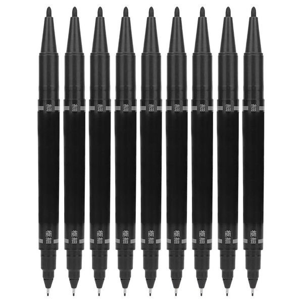 10Pcs Tattoo Skin Marker, Double End Tattoo Piercing Positioning Skin Marker, Marking Pen Tattoo Tool for All Artists (Black)