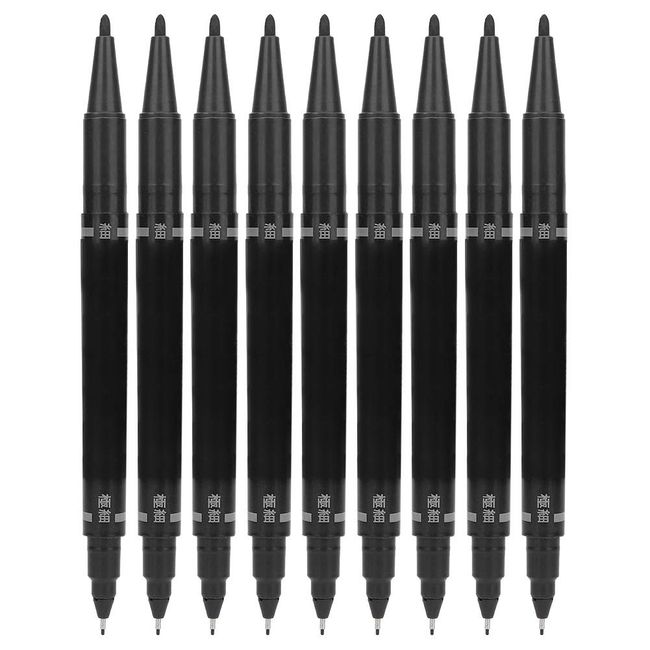 10Pcs Tattoo Skin Marker, Double End Tattoo Piercing Positioning Skin Marker, Marking Pen Tattoo Tool for All Artists (Black)