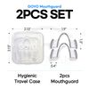 2pcs Set Mouth Guard for Grinding and Clenching Teeth at Night, Sleep Night Guard, Grinding Protection, Clenching Protection, Teeth Bruxism Mouth Piece with Travel Hygiene Case