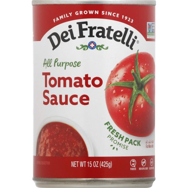 Dei Fratelli Tomato Sauce (15 oz. cans; 6 pack) - No Water Added - Never from Tomato Paste - 5th Generation Recipe