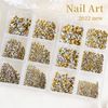 Nail Parts, Rhinestone, Crystal, Clear, Aurora Borealis, V-Cut Stone, Nail Stone, 0.08 / 0.16 inches (2 / 3 / 4 mm), Gel Nails, Deco Material, Deco Parts, Resin, Handicraft, Handmade, Set of 2