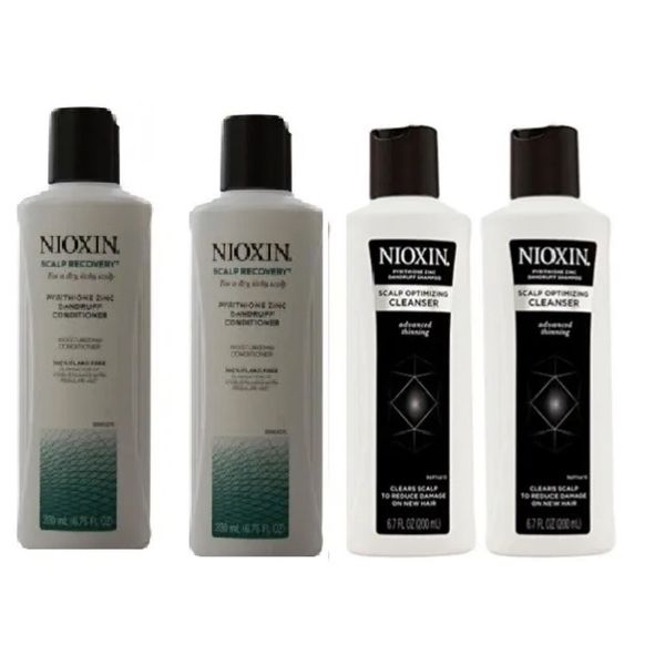 2 Nioxin Dandruff Shampoo Scalp Optimizing Cleanser + 2 Dandruff Conditioner